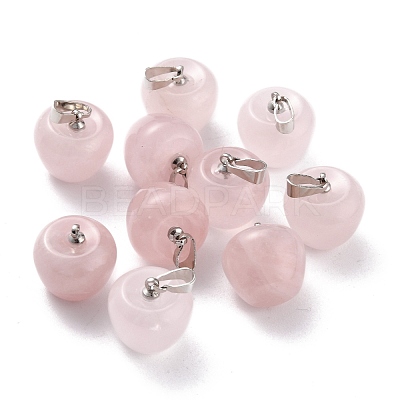 Natural Rose Quartz Pendants G-Z022-01N-1