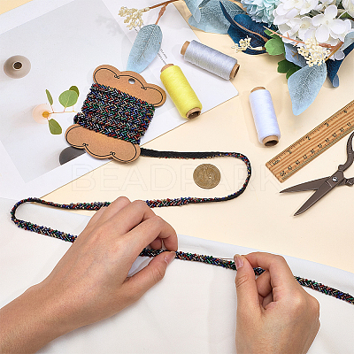 2.5 Yards Handmade Glass Beaded Trimming for Garment Decoration OCOR-FG0003-25D-1