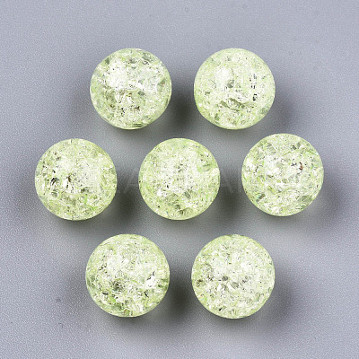 Transparent Crackle Acrylic Round Beads Strands X-CCG-R002-12mm-07-1