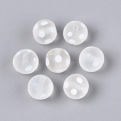 Frosted Handmade Lampwork Beads LAMP-Q039-10A-1