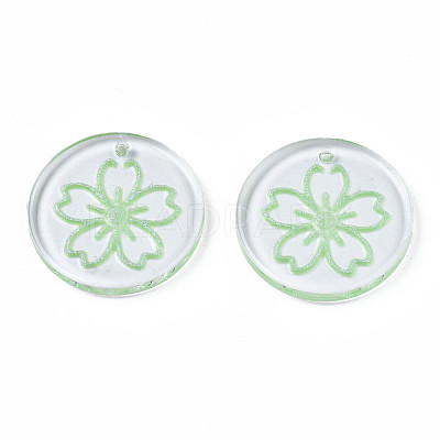 Transparent Resin Pendants RESI-N030-004C-1