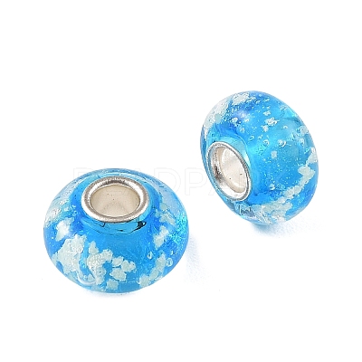 Lampwork & Brass Core European Beads LAMP-P019-01P-30-1