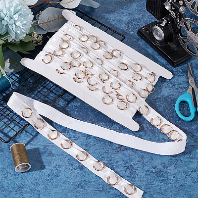 5 Yards Cotton Sewing Tape with Metal Ring DIY-OC0012-98-1