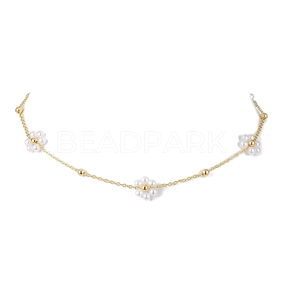 ABS Imitation Pearl Beads Necklaces NJEW-JN04733-1