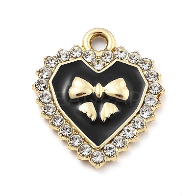 Alloy Rhinestone Pendants FIND-U026-14G-1
