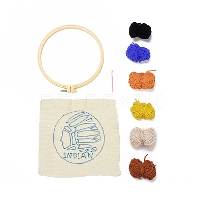 Indian Punch Embroidery Supplies Kit DIY-H155-04-1