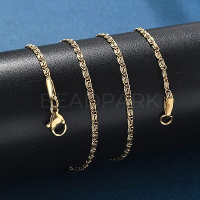 304 Stainless Steel Lumachina Chain Necklaces X-NJEW-F248-17A-G-1