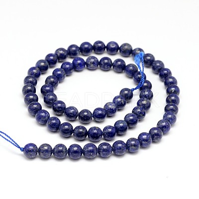 Natural Lapis Lazuli Round Beads Strands X-G-I181-09-4mm-1
