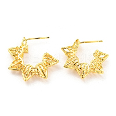 Rack Plating Brass Star Stud Earrings EJEW-A028-36G-1