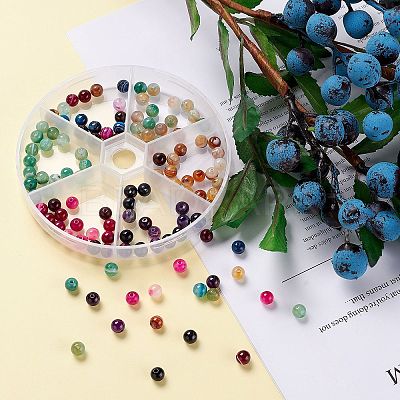 Natural Striped Agate/Banded Agate Beads G-NB0001-45A-1