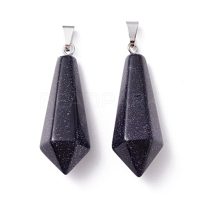 Synthetic Blue Goldstone Pointed Pendants G-I314-02P-08-1