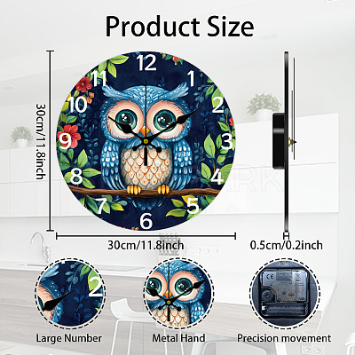 MDF Printed Wall Clock HJEW-WH0058-032-1