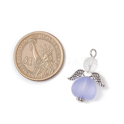 Transparent Acrylic Angel Pendants PALLOY-JF04095-02-1