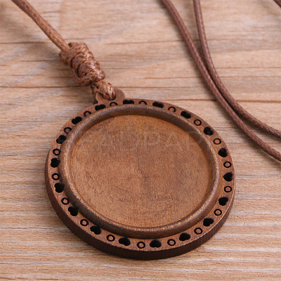 Wood Pendant Cabochon Settings WOOD-H106-26B-07-1
