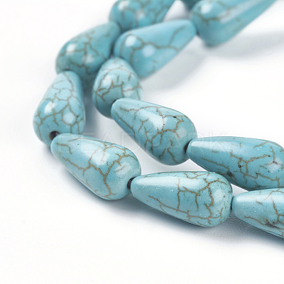 Synthetic Turquoise Beads Strands G-E456-19-7x14mm-1