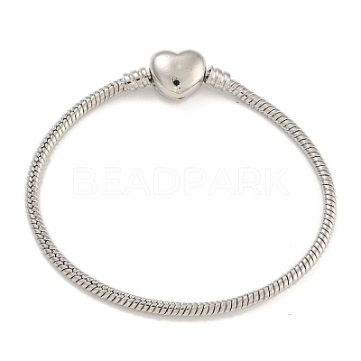 2.5mm Brass European Style Round Snake Chain Bracelets for Jewelry Making BJEW-P338-02P-1