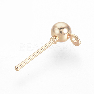 Iron Ball Stud Earring Findings X-KK-R071-09RG-1