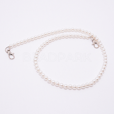 White Acrylic Round Beads Bag Handles FIND-TAC0006-23C-02-1