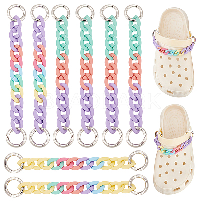 Acrylic Curban Link Shoe Decoration Chain AJEW-PH0011-09-1
