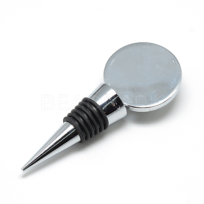 Zinc Alloy Wine Bottle Stoppers Cabochon Settings X-MAK-R022-03-1