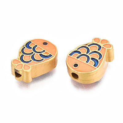 Rack Plating Alloy Enamel Beads ENAM-N056-037C-1