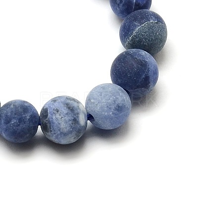 Nature Frosted Sodalite Round Bead Strands X-G-M064-8mm-01-1