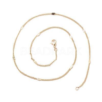 Brass Curb Chains with Oval Links Necklace for Women NJEW-P265-18G-1