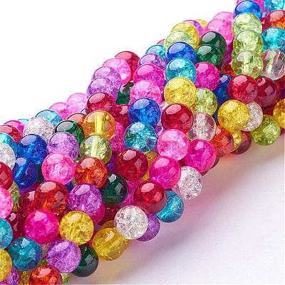 Crackle Glass Beads Strands GGM003-1