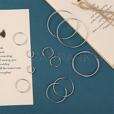 Anti-Tarnish Rhodium Plated 925 Sterling Silver Hoop Earrings Endless Unisex Small Hoop Earrings 40mm Gold Plating Huggie Hoop Earrings for Women Men JE1076A-05-1