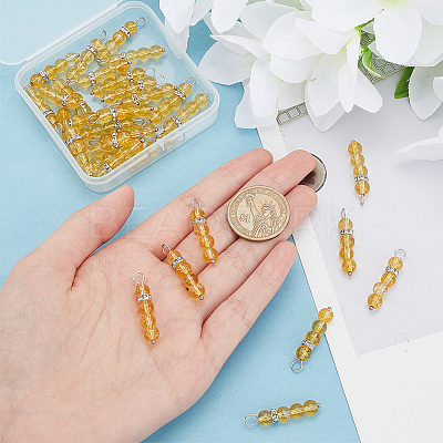 40Pcs Natural Citrine Pendants G-FG0001-09-1