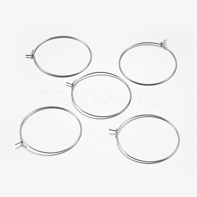316 Surgical Stainless Steel Hoop Earrings Findings STAS-F149-32P-A-1