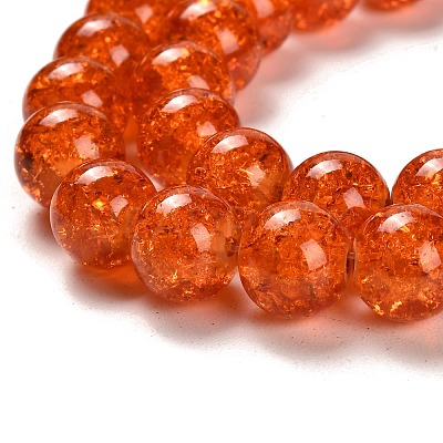 Spray Painted Crackle Glass Beads Strands CCG-Q001-10mm-09-1