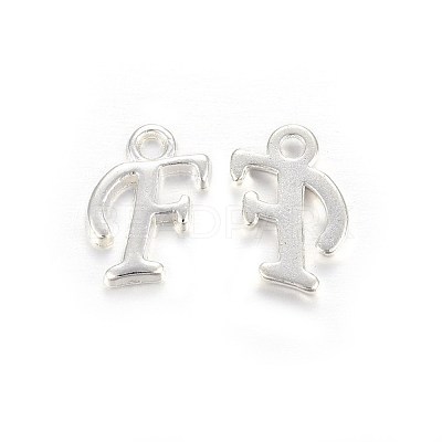 Silver Color Plated Alloy Letter Pendants PALLOY-J718-01S-F-1
