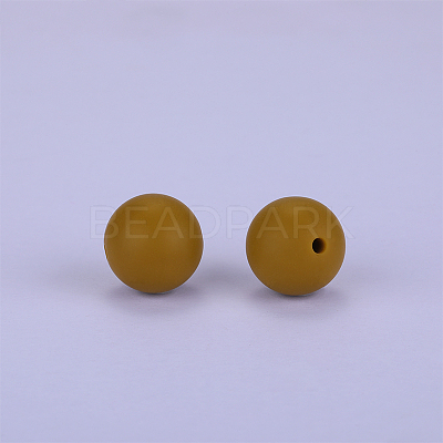 Round Silicone Focal Beads SI-JX0046A-101-1