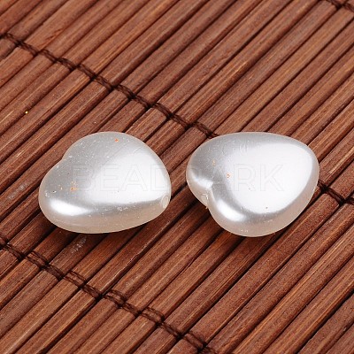 Heart Acrylic Imitation Pearl Beads OACR-O002-3972-1