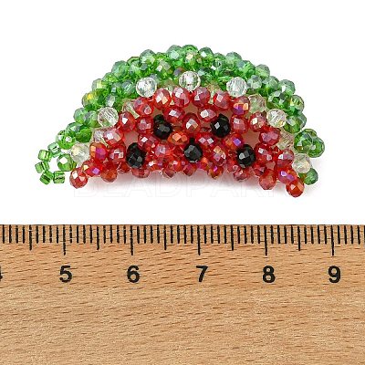 AB Color Plated Glass & Natural Black Spinel Pendants PALLOY-MZ01337-1