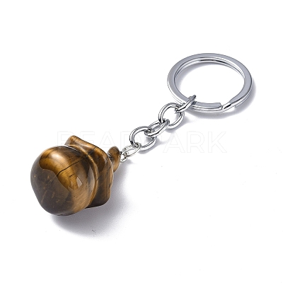 Natural Tiger Eye Keychains KEYC-P011-04P-08-1