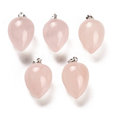 Natural Rose Quartz Pendants G-M424-02P-05-1