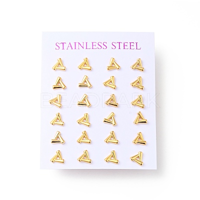 304 Stainless Steel Tiny Triangle Stud Earrings with 316 Stainless Steel Pins for Women EJEW-J043-07G-1