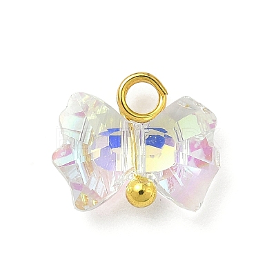 4Pcs 4 Colors Electroplate Glass Charms PALLOY-JF04402-01-1