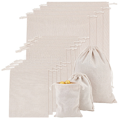 18Pcs 3 Sizes Linen Pouches ABAG-PH0001-46-1