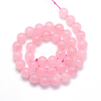 Dyed Natural Rose Quartz Round Beads Strands G-O047-05-10mm-1