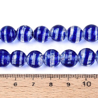 Handmade Foil Glass Beads Strands FOIL-N033-05B-1