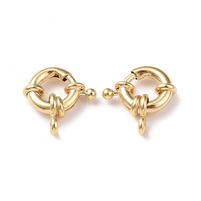 Eco-friendly Brass Spring Ring Clasps KK-D082-02G-B-1