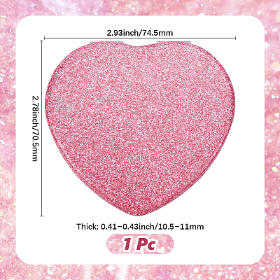 1Pc ABS & Glass Mirror Portable Makeup Folding Mirror AJEW-SP0001-60B-1