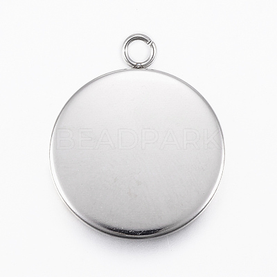 Tarnish Resistant 304 Stainless Steel Pendant Cabochon Settings STAS-E146-18P-20mm-1