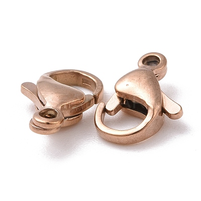 Ion Plating(IP) 304 Stainless Steel Lobster Claw Clasps STAS-H353-D-02RG-1