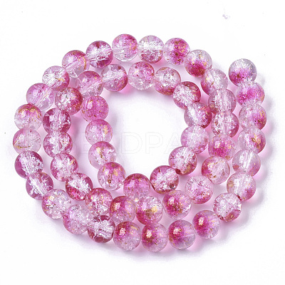 Transparent Spray Painted Crackle Glass Bead Strands GLAA-N035-03C-A04-1
