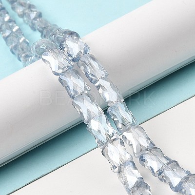 AB Color Plated Transparent Glass Beads Strands EGLA-P051-06A-A-1