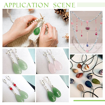 Gemstone Teardrop Pendant Decoration HJEW-AB00408-1